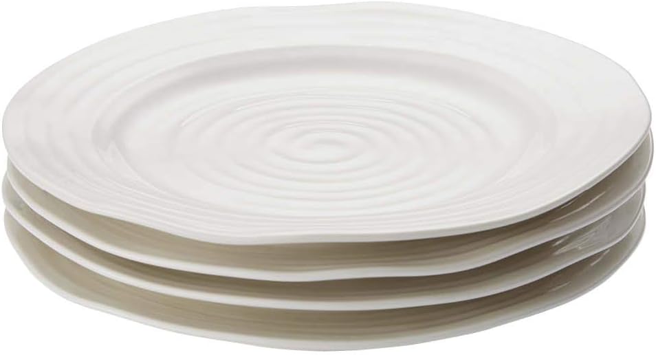 Salad Plate Set of 4-8 Inch Fine Porcelain Round Dinnerware, White Dish for Casual Dining, Serving & Entertaining - Dishwasher, Microwave, Freezer & Oven Safe