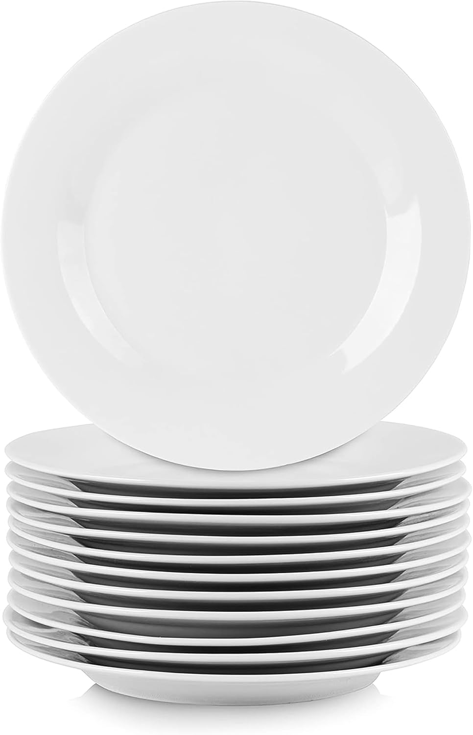 Professional Kitchen 12 Piece Porcelain Dinnerware/Tableware Set (Round Dinner Plate White)